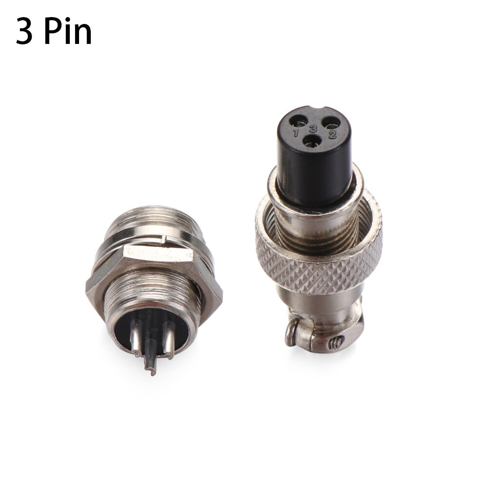 1 Paar Universele GX12 2/3/4/5/6 Pin Mannelijke Vrouwelijke 12Mm Luchtvaart Socket Plug Draad panel Connector Auto Accessoires: 3 pin
