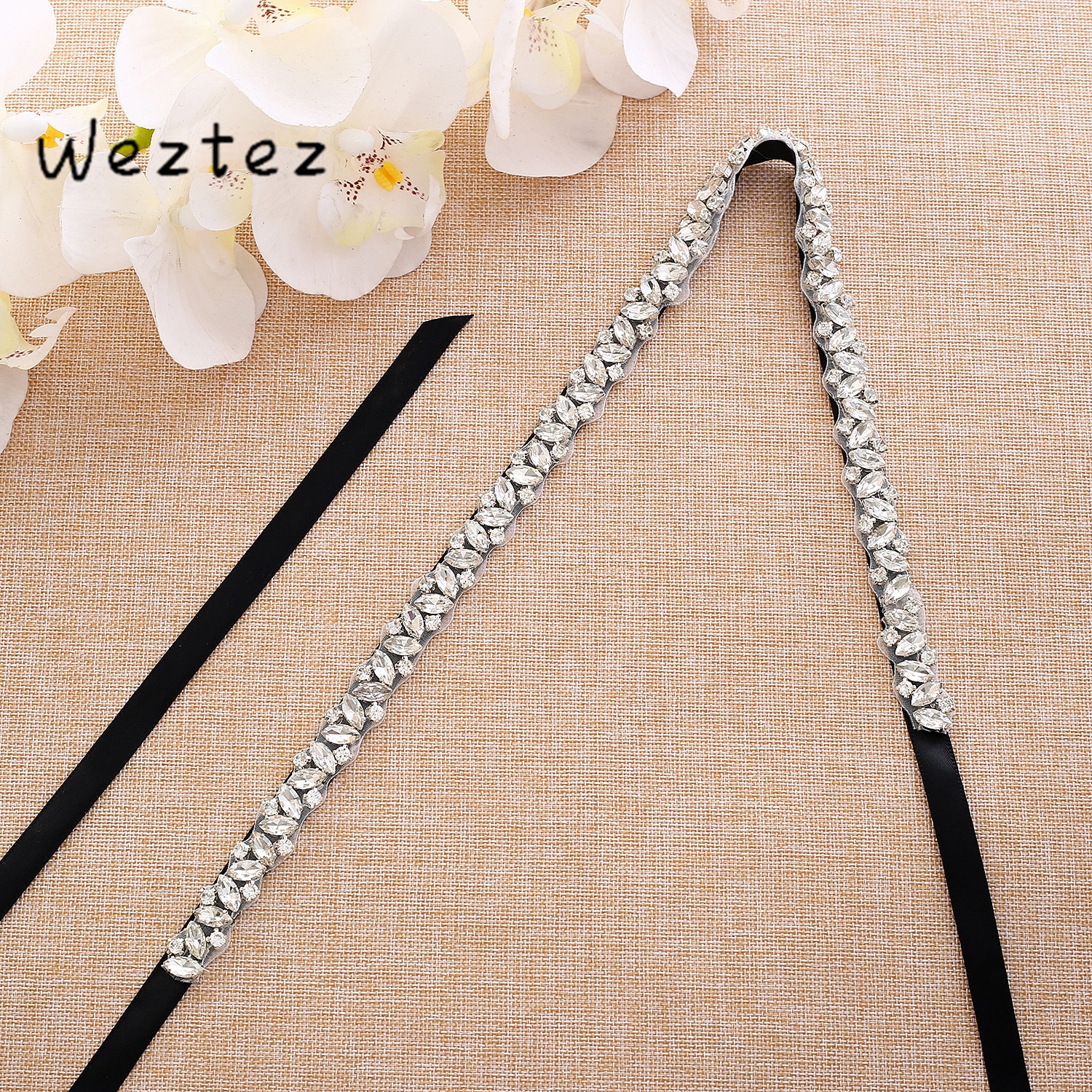 Strass ceinture éblouissante diamant ceinture de mariée argent cristal ceinture de mariage pour la décoration de mariage SD135S