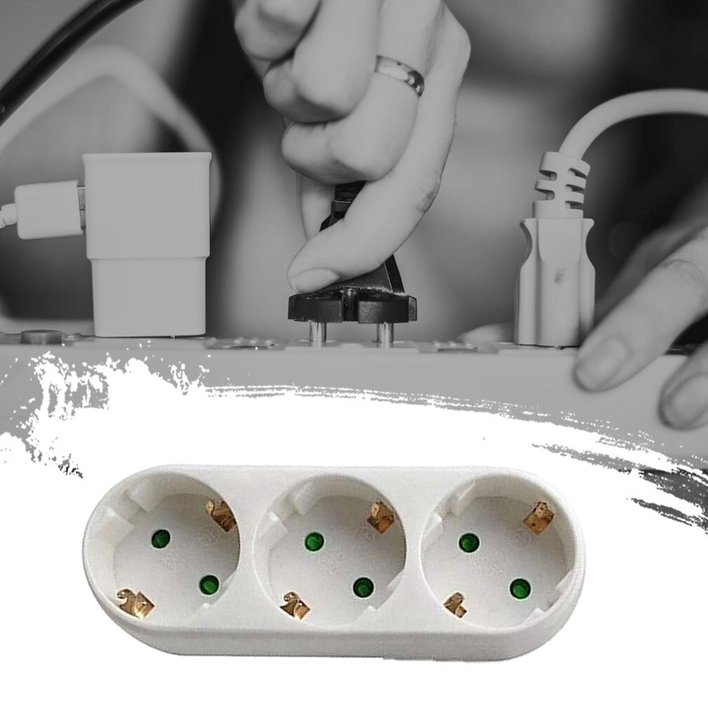 2/3 Socket Multiple Plug Power Strip Socket Distribution Adapter 16A/250V German Standard Power Supply Plug Adapter