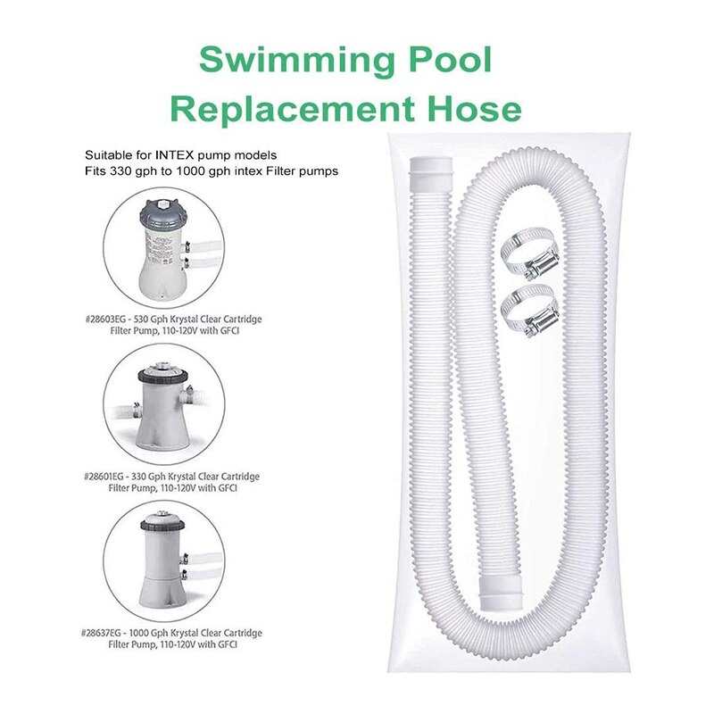 Swimming Pool Replacement Hose Metal Clamp,for Ground Swimming Pool,Replacement Hose for Intex 330 GPH,530 GPH,1000 GPH