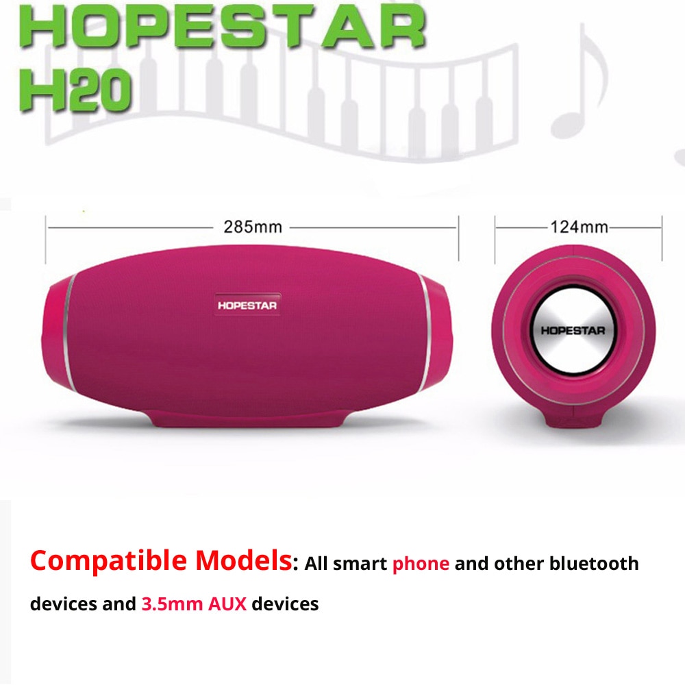 HOPESTAR H20 haut-parleur portable sans fil 30W IPX5 étanche extérieure Super basse avec batterie 6000mAh batterie externe USB TF AUX Mobile