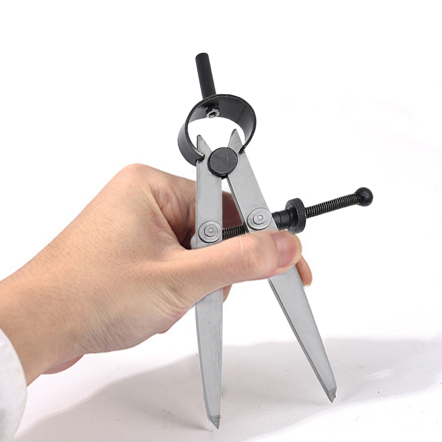 125mm Carbon Steel Adjustable Spring Divider Creaser Compass DIY Leathercraft Leather Tool for Professionals Beginners Artisans