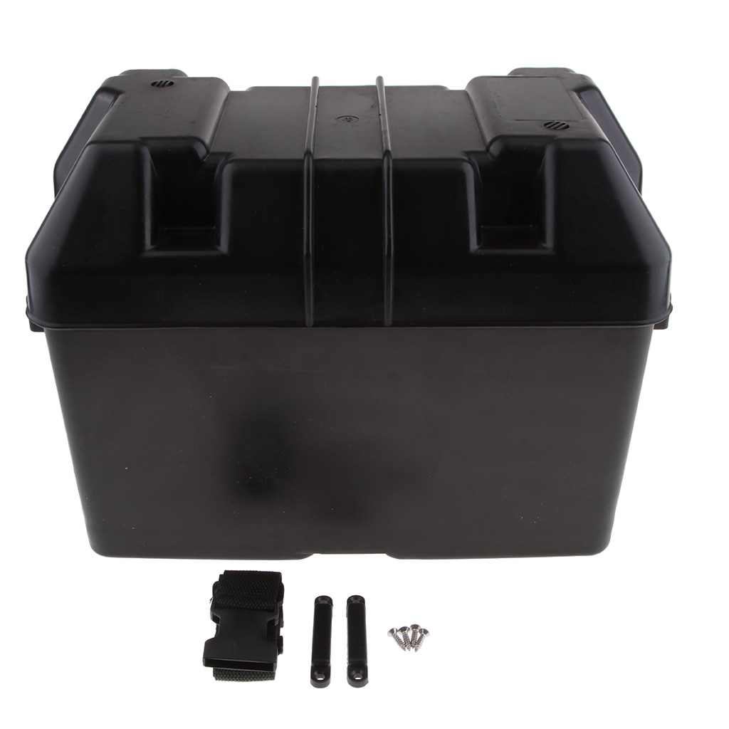 Boat Battery Box Car Battery Box RV Marine Multifunctional Battery Box Power Guard Machine Storage Case with 2 Air vent hole