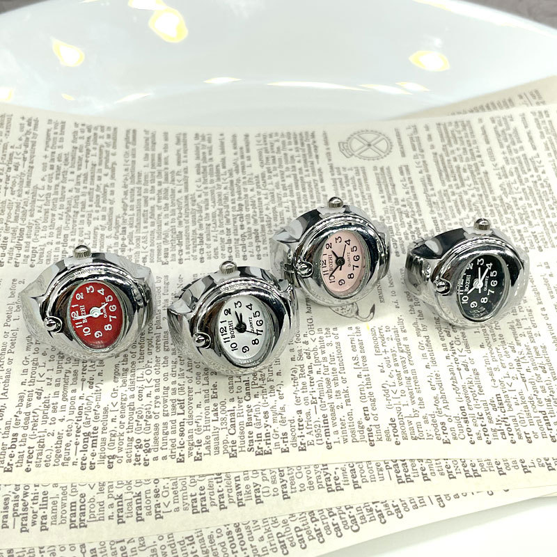 Joyería divertida de acero, reloj , anillo de dedo para adolescentes, individual, anillos Punk para parejas, reloj Digital, anillos elásticos