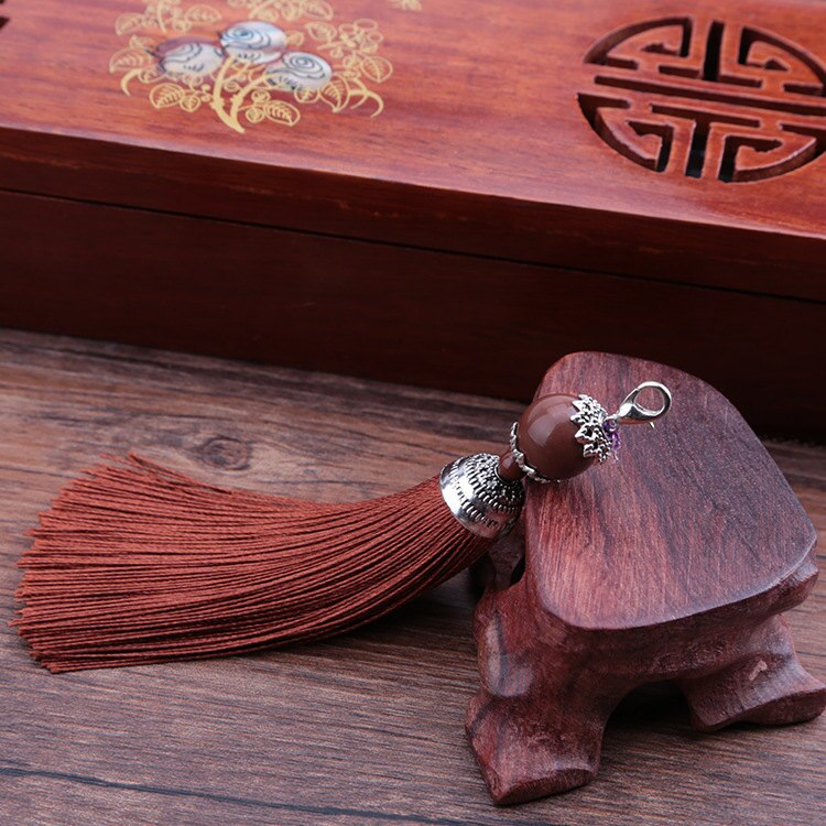 Pendentif à franges en mousqueton, 5 pièces, DIY, bijoux pour rideaux, accessoires décoratifs pour vêtements, sac pour clés de voiture, pompon artisanal pendentif: Light coffee