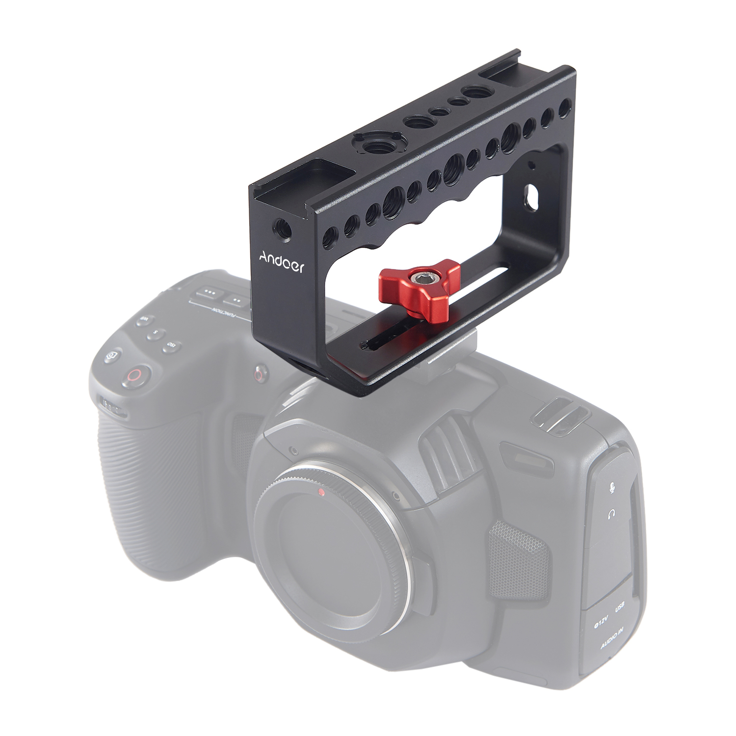 Andoer Camera Grip Kaas Handvat 1/4 Inch Schroef Gaten Video Stabiliserende Rig voor Camera Kooi Monitor Led Light Microfoon DSLR