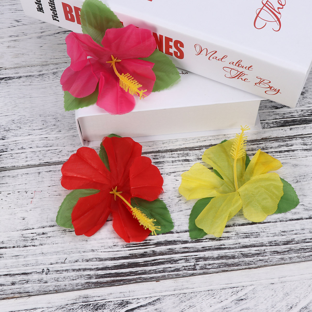24 st hawaii blommor hibiskus mutabilis färgglad levande konstgjord blomma faux blomma för fest bord dekor bankett bröllop