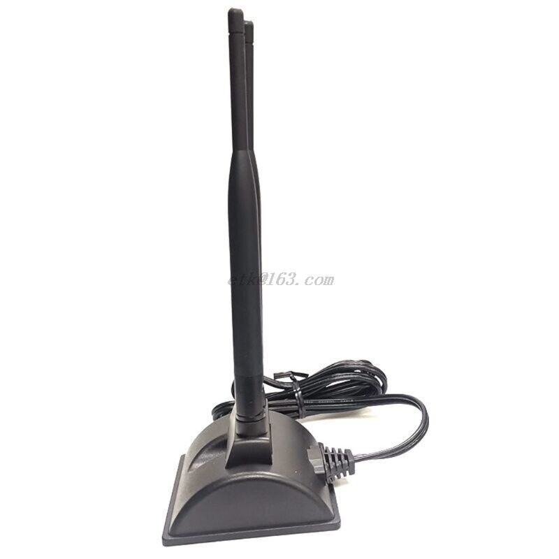 5G Dual Band WiFi Antenna High Gain 6DBi Omni Directional RP-SMA Plug Connector with Magnetic Base for Wireless Router