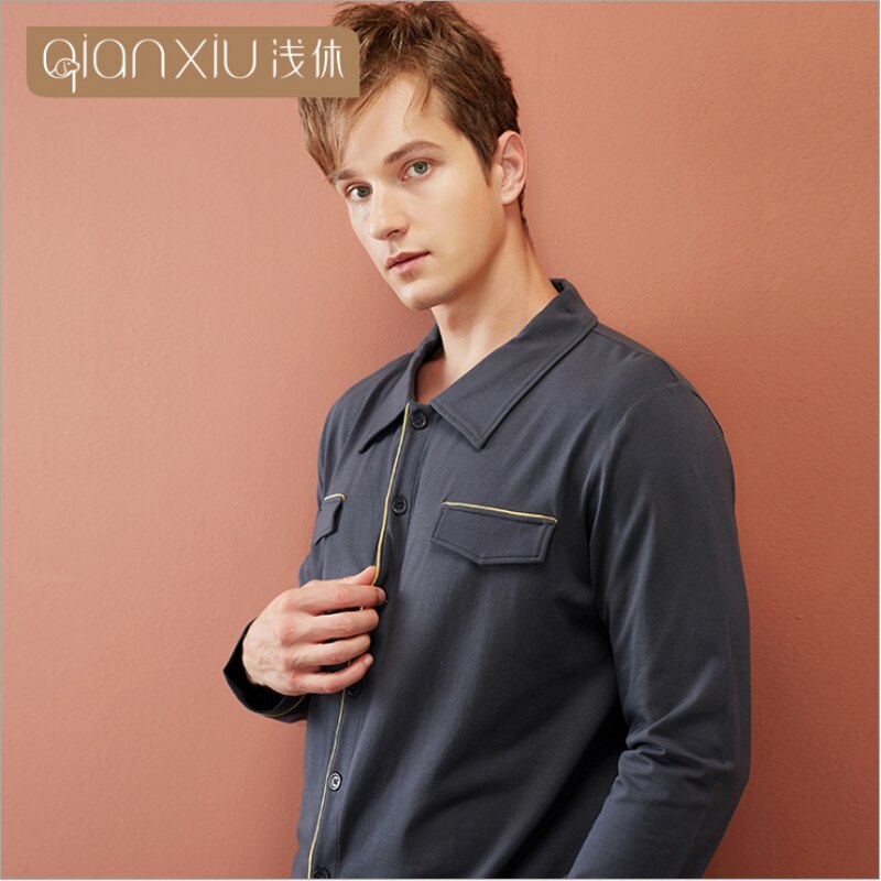 Nanxson Mannen Satijnen Pyjama Set Korte Mouw Shirt Korte