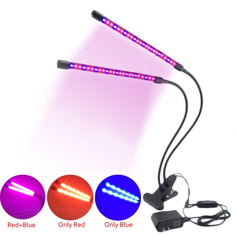 Luces LED para cultivo de plantas, iluminación con temporizador USB de 2/3/4 cabezales, adaptador de 5V para invernadero de interior, cultivo de flores, lámpara Phyto growbox