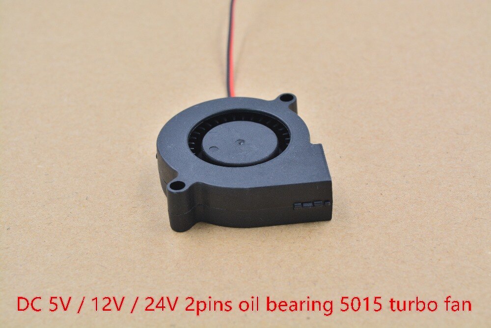 1 stk 5015 blæser 5v / 12v / 24v 2 pin turbo blæser befugter centrifugal blæser projektor blæser centrifugal blæser
