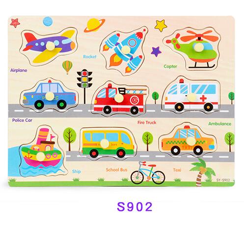 Kids Puzzels Speelgoed Voor 2-4 Leeftijden, houten Speelgoed Puzzels Kids Houten Games Onderwijs Leren Speelgoed Cartoon Dier Voor Kinderen Speelgoed: Grijs