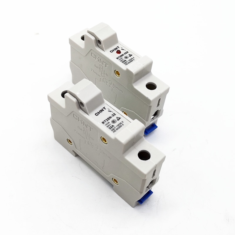 CHINT RT28N-32X 1 Pole DIN Rail Mount Fuse Holder Base with Indicator Light 1P for 10x38mm Fuse