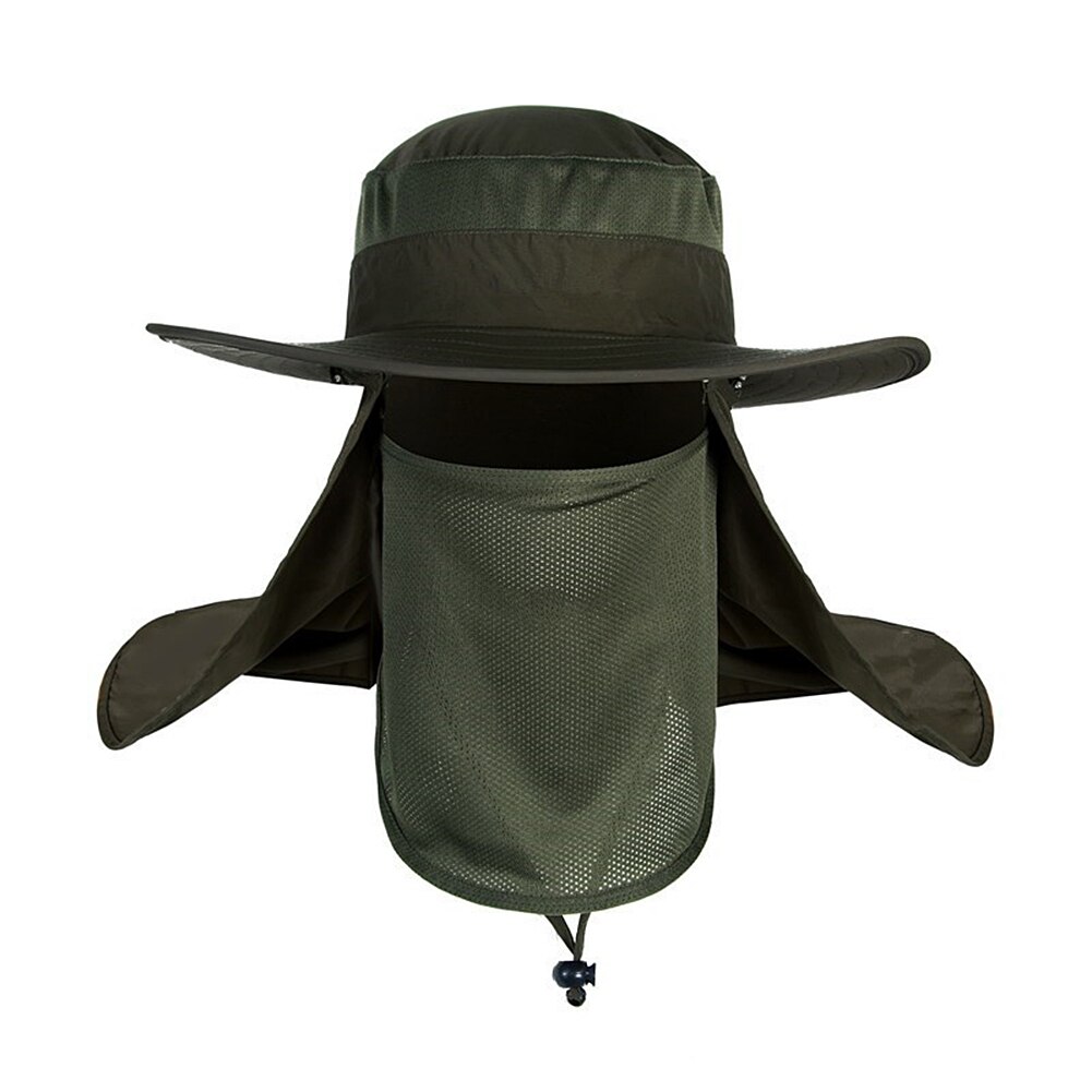 Fiskeri hat vandtæt uv beskyttelse solhætte udendørs hat fiskeri tøj til udendørs sportsfiskeri camping hinking: Grøn