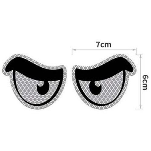 2PCS Eyes Reflective Decal Cartoon Beard Reflective Sticker Safety Warning Tape Flexible Stripes Car Decor Made with 3M: EyesDiamondWhite