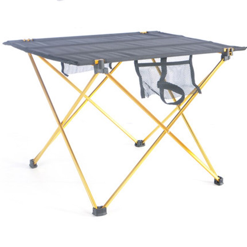 Mesa ligera de aluminio para pesca, Picnic, playa, plegable, para exteriores, portátil, para mochilero, Camping, enrollable: Naranja