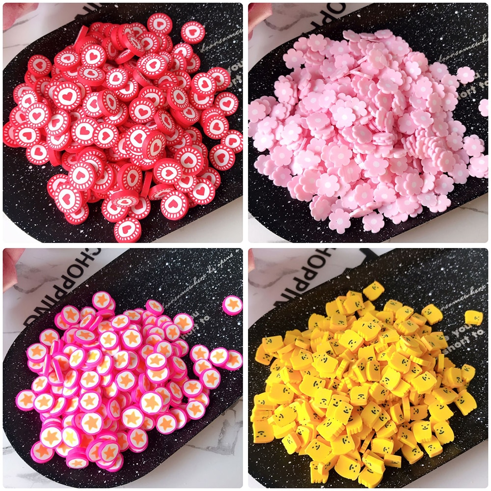 Boxi10g Polymer Ton Schleim Zusatzstoffe Liefert Blume Sterne Herzen Scheibe Richt DIY Streusel Für Klare Schleim Ton