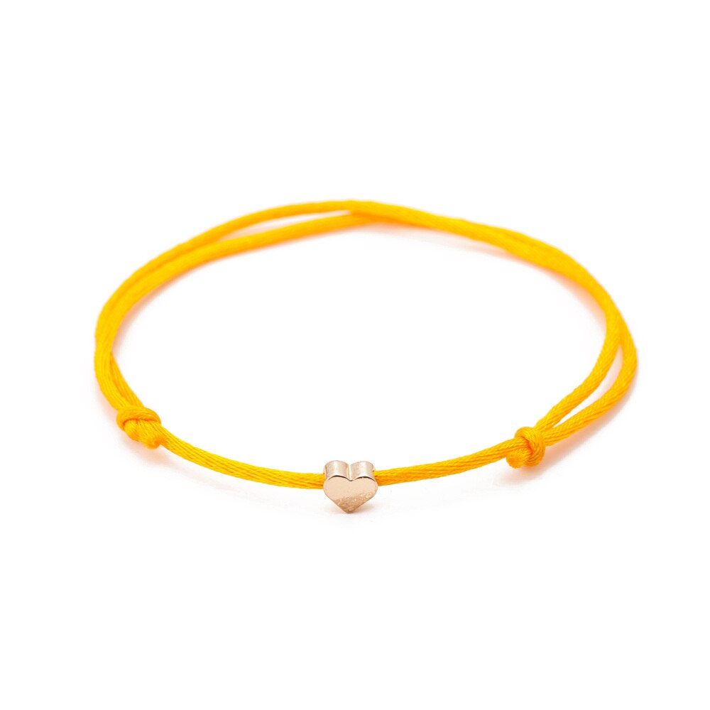 couleur or rouge coeur fil chaîne Bracelet pour femmes hommes à la main corde bijoux directe: yellow