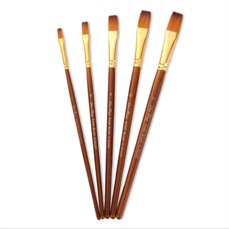 12Pcs/lot Paint Brush Set Art Drawing Brushes Wooden Handle Brushes For Acrylic Painting Supplies: Blue