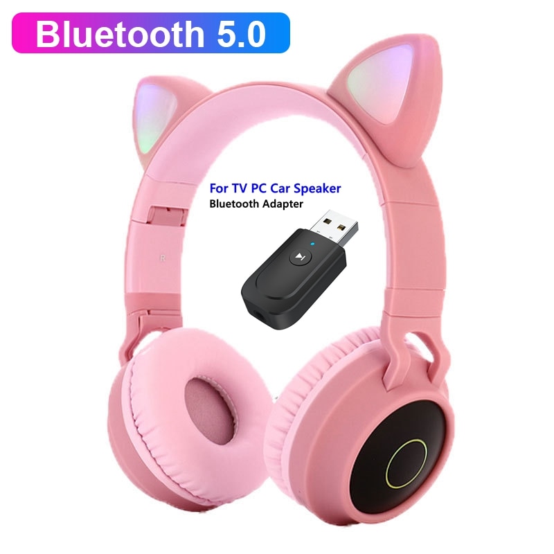 Enfants fille sur l'oreille écouteurs Bluetooth 5.0 bruit suppression stéréo casque avec Microphone mains libres appel PC téléphone portable