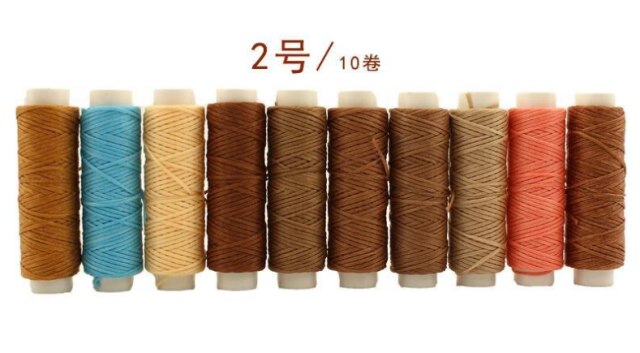 10Pcs 0.8MM 15MM Flat Waxed Sewing Line Thickness Waxed Thread For Leather Waxed Cord For Leather Craft Hand Stitching Thread: 2