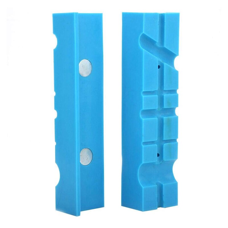 4Pcs Vise Jaws, 5.5 Inch Multi-Groove Magnetic Soft Bench Vise Vice Jaw Pad Accessories