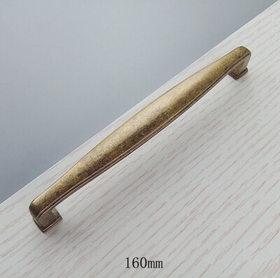 Tiradores Vintage de bronce amarillo para muebles de cocina, pomos de puerta corredera para cajón, armario, tocador, tirador de empuje: 160mm