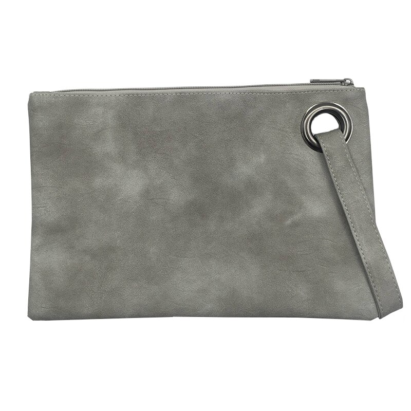 Torebki Damskie – sac à main en cuir solide pour femmes, pochette de soirée à fermeture éclair: Gray