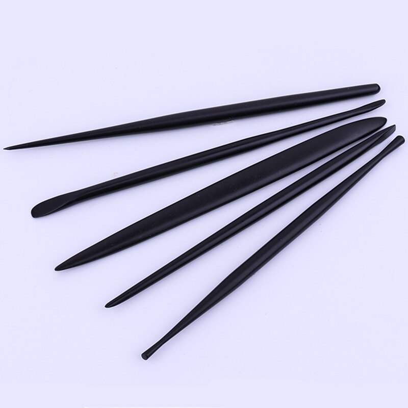 Juego de Herramientas para esculpir arcilla, aguja de detalle de varilla para cerámica, herramientas de tallado de modelado de arcilla, accesorios de artesanía hechos a mano de Metal, 5 unids/set por juego: Negro