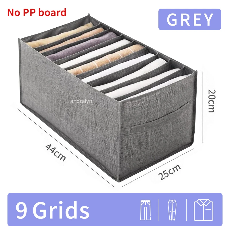 Closet Pants Organizer Cabinet Storage Organizer Box Storage Clothes Organizer For Underwear Sock Shirt Jeans Pants Organization: light yellow