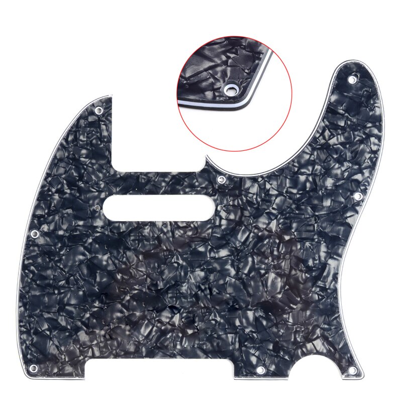 Tl Slagplaat 3Ply Single Coil Gat 8 Schroeven Gat Scrate Plaat Voor Tl Stijl Elektrische Gitaren Multi Colour: Black Pear