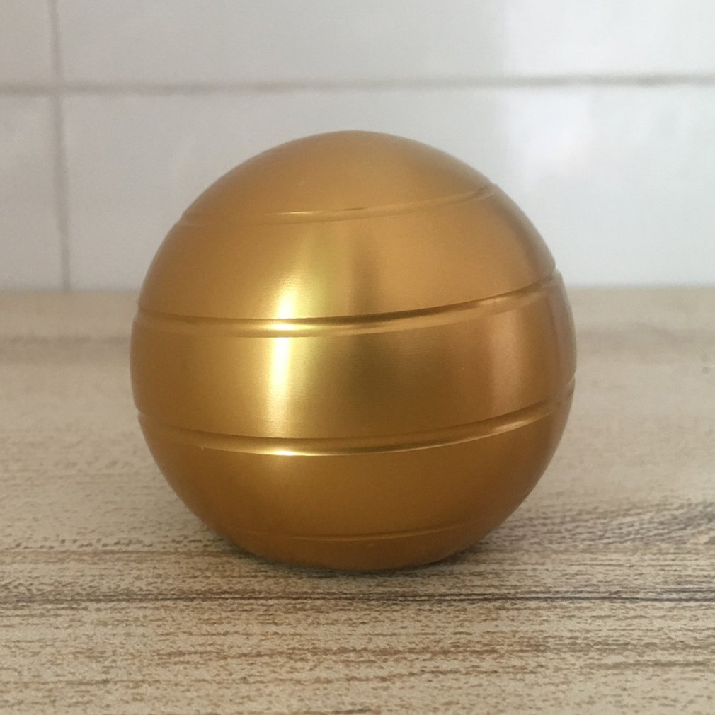 Ball Shape Metal Desktop Decompression Rotating Spherical Gyroscope Desk Toy Metal Gyro Illusion Flowing Finger Toy