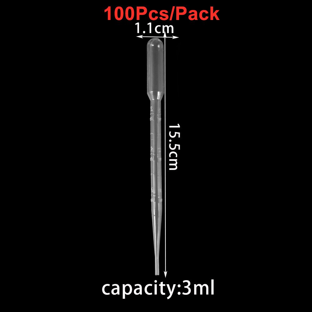20-200Pcs 0.2-3ML Plastic Disposable Pipettes Squeeze Transfer Pipettes Dropper For Silicone Mold UV Epoxy Resin Jewelry Making: 3ml 100pcs