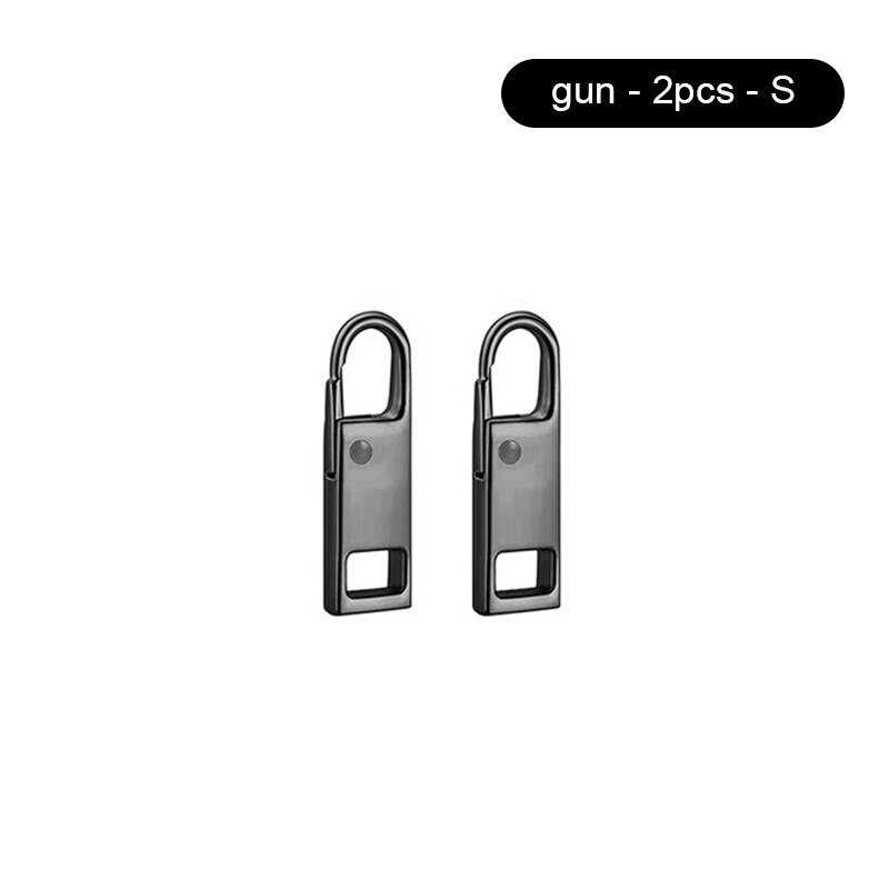 Universal 16pcs Detachable Zip Zipper Puller Set Zipper Repair Kit Replacement Zip Slider Teeth Rescue Zippers Sewing: Gun color S 2pcs