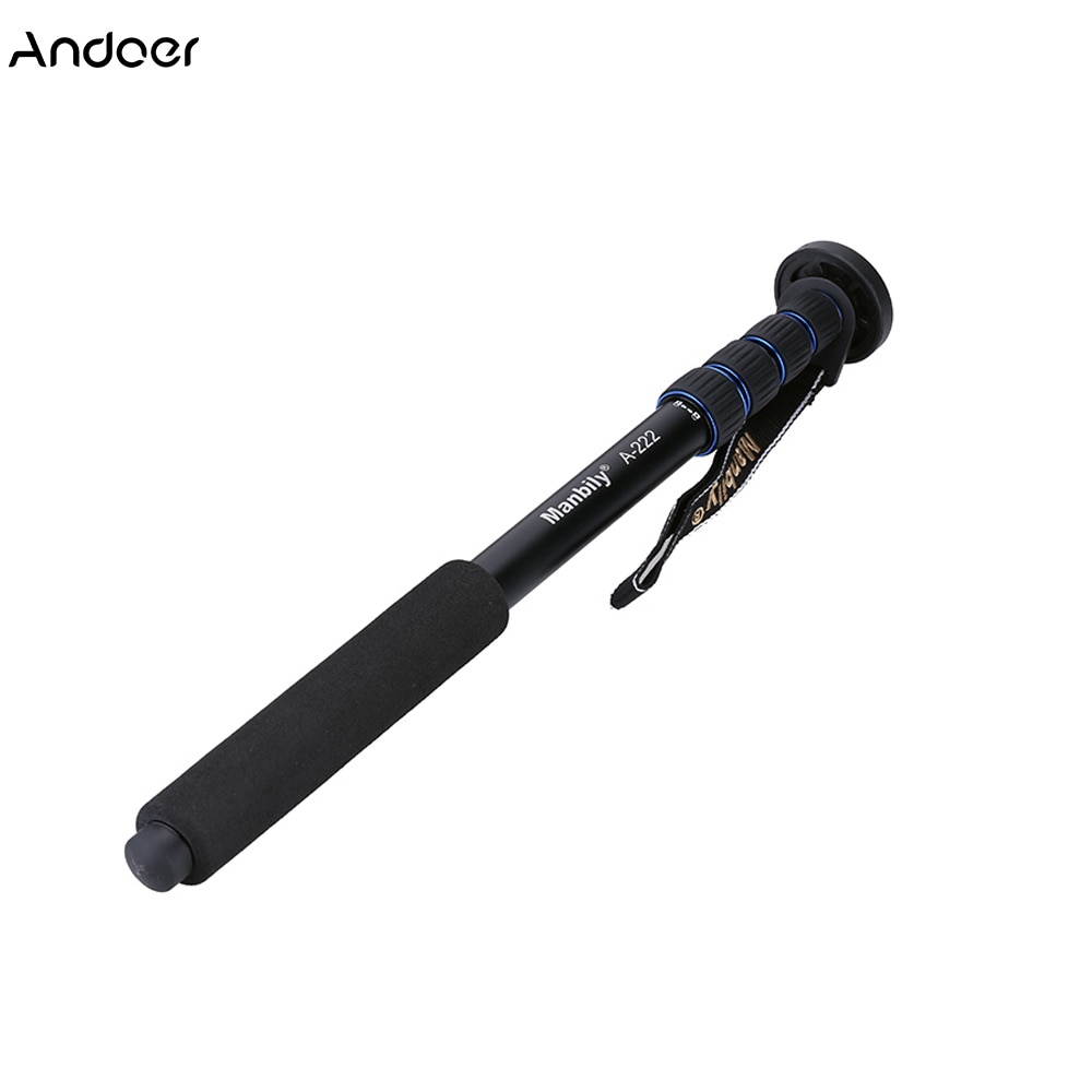 Andoer-cámara telescópica ajustable portátil de aleación de aluminio, monopié para videocámara, monopié, monopié, palo para caminar para Nikon y Canon