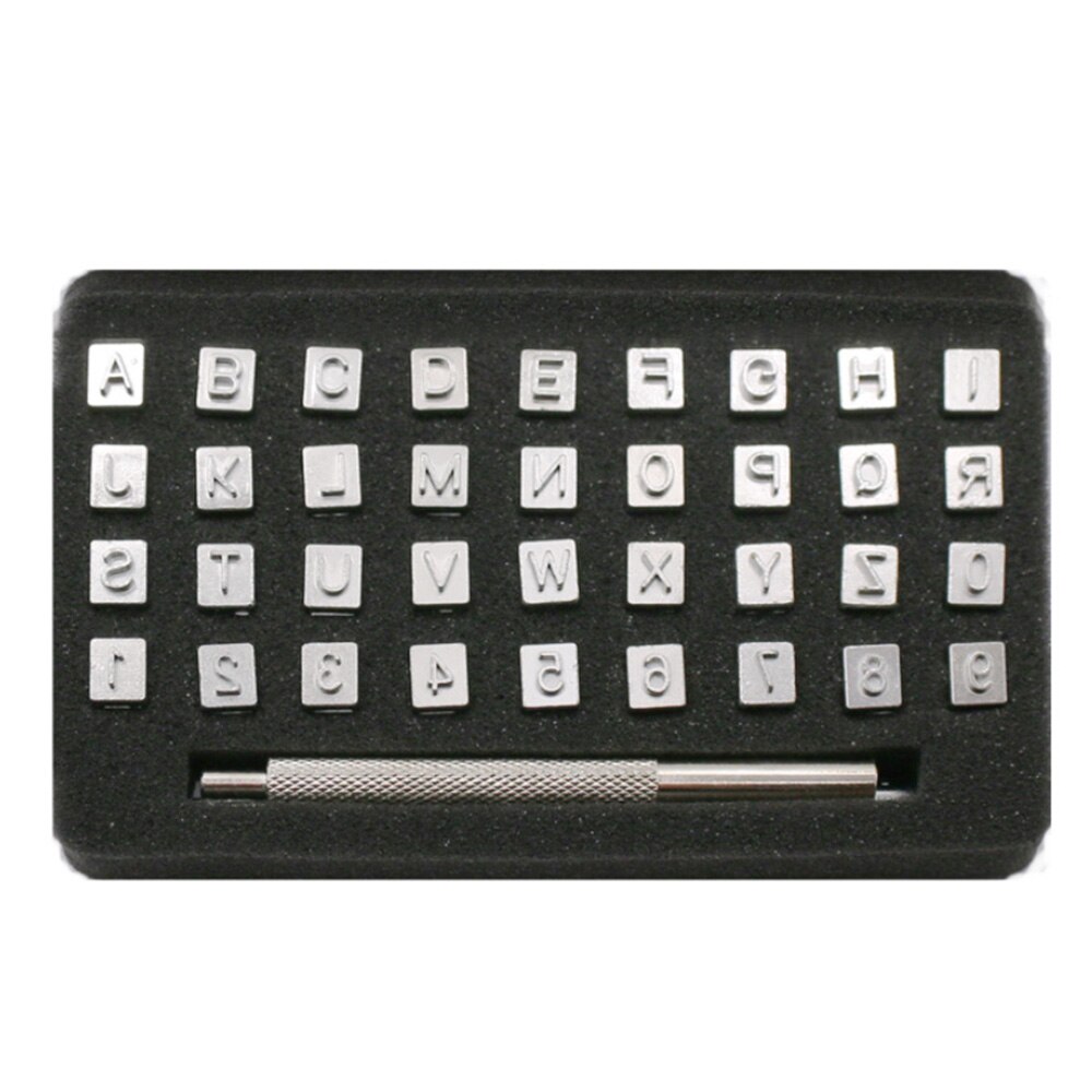 36 stk 4mm/6mm stål alfabet nummer stempel punch sæt læder håndværk stempel værktøjer læder udskæring sæl læder håndværk frimærker