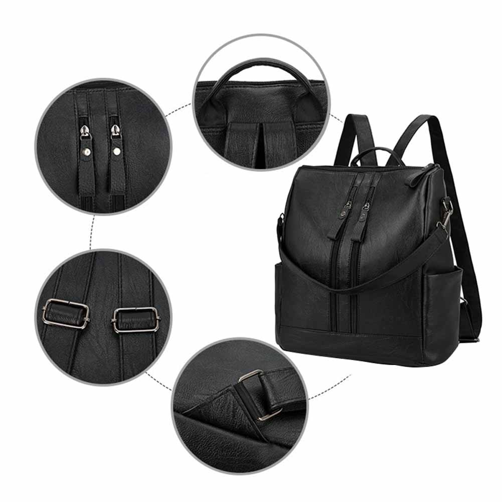 Mochila de piel sintética para mujer, bolso de viaje, escolar, para hombro, a la ,