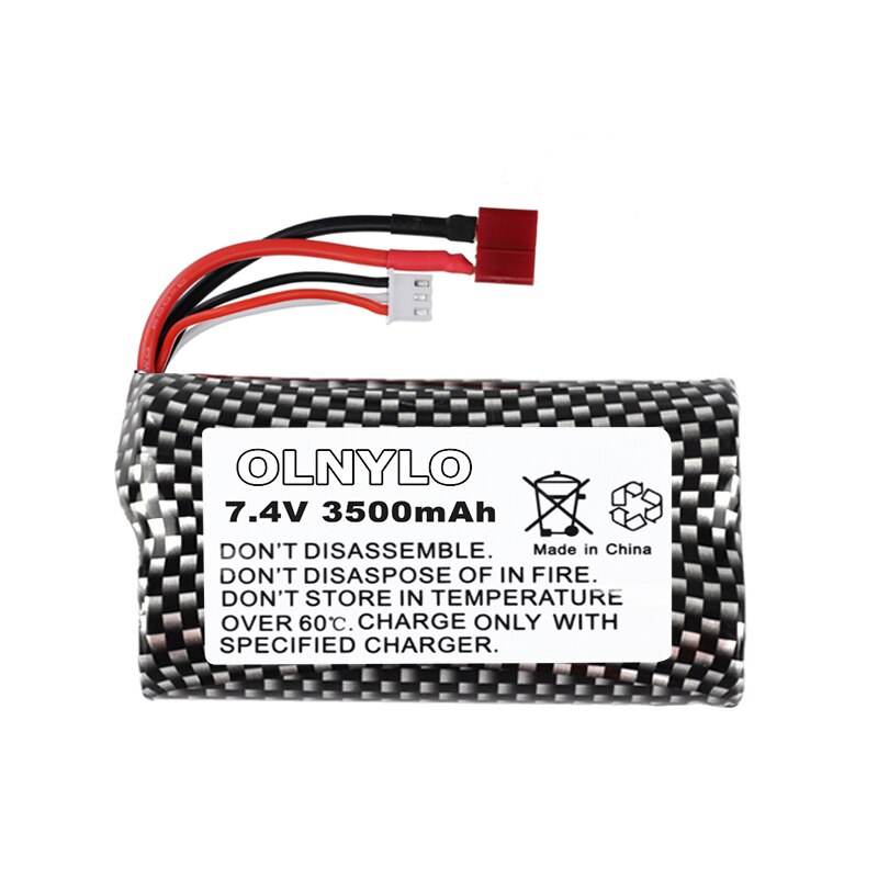 18650 7.4V 3500mAh Battery and charger for Q46 Wltoys 10428 /12428/12423 RC Car Spare Parts Accessories For Wltoys 144001 A959-B: Green