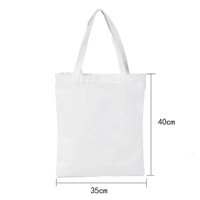 M'amie Depound Tote Bag Women Casual Letter Print Eco Reusable Shopping Shoulder Bags Large Capacity Canvas School Bags: White-Black Text