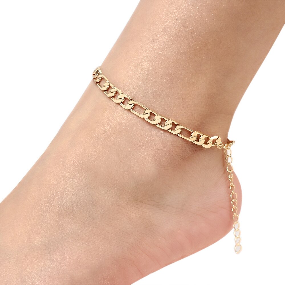 Vintage Simple Link Chain Armbanden Voor Vrouwen Meisje Gouden Ketting Enkelband Set Bohemian Been Enkel Enkelbandje Armband Zomer Strand Sieraden: 05