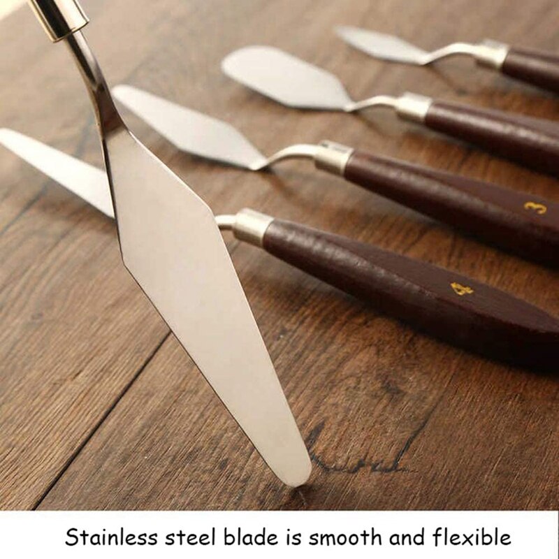 10-Piece Painting Scraper Set Paint Palette Knife Gouache Paint Scraper Stainless Steel Art Scraper