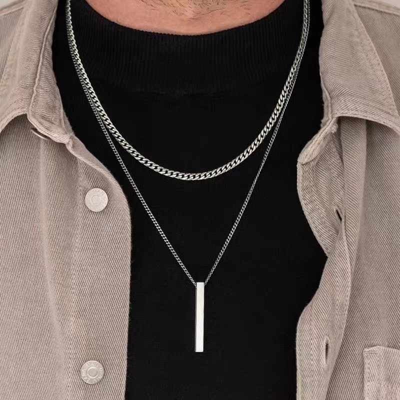 Mode Multi-layer Cross Shining Sleutelbeen Keten Kraag Ketting voor Mannen en Vrouwen Dagelijks Dressing Party Verjaardagscadeaus Sieraden: Rood-Bruin