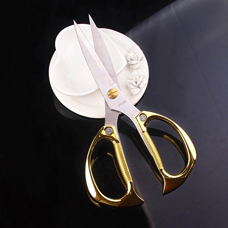 Household Scissors stainless steel School office scissors Dedicated Household Scissor Tool Kitchen Gold Scissors
