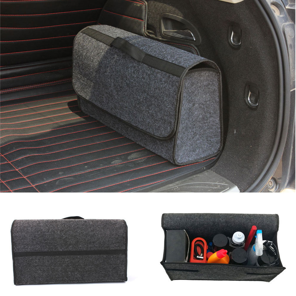 Large Car Smart Tool Bag Grey Trunk Storage Organizer Bag Built in strong Velcrofix system holds to car carpet