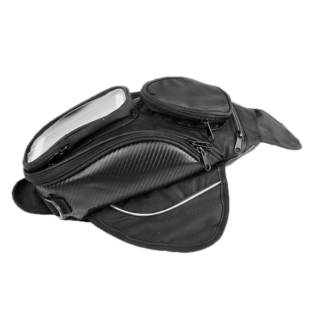 Bolsa de tanque de Motor a prueba de agua, bolsa negra para tanque de combustible y aceite, bolsa magnética para SILLÍN de moto, bolsa de un solo hombro, accesorios para motocicleta
