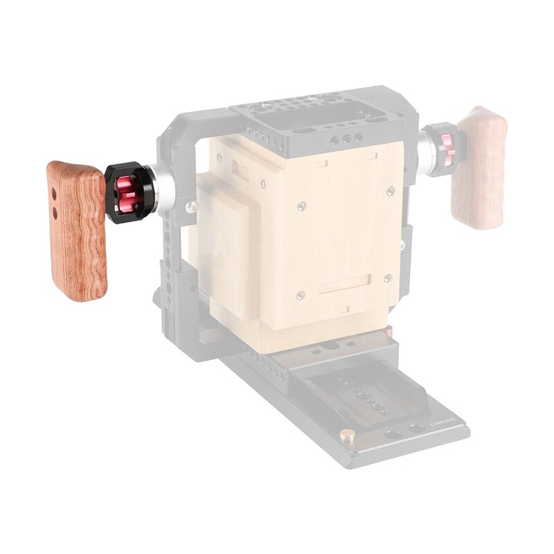 Camera Houten Handlegrip Met M6 Arri Duimschroef Verbinding Mount Connector Voor Dslr Camera Cgae (Rechts)