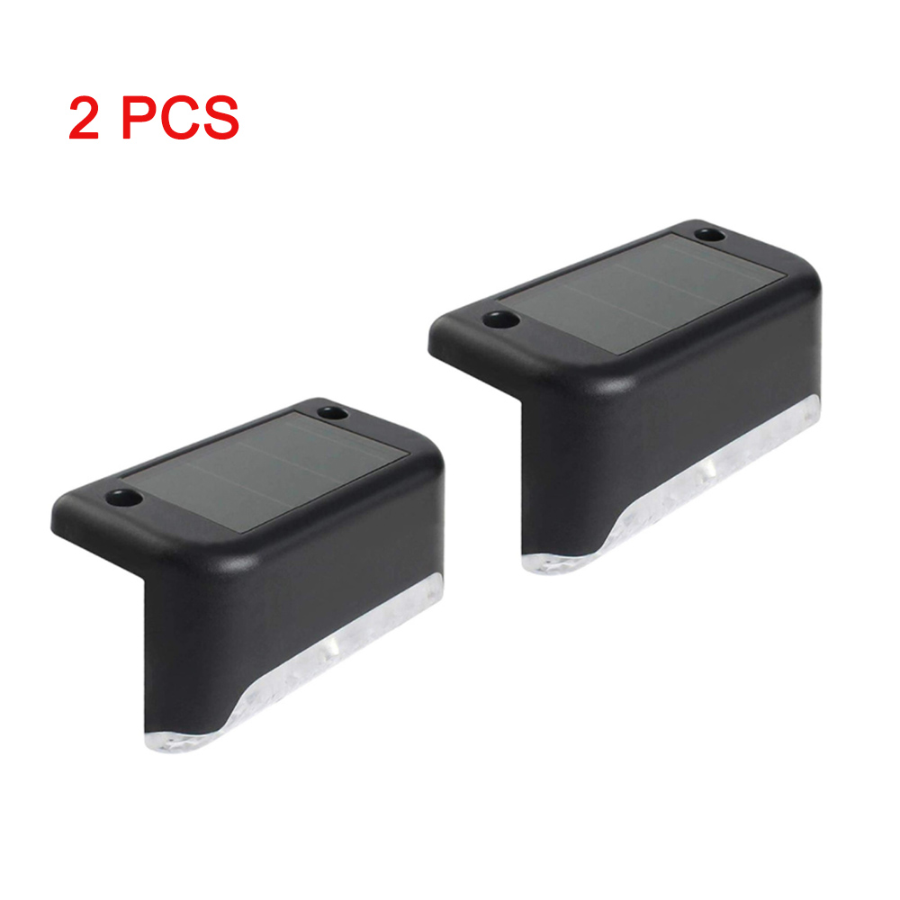 Solar Verlichting Solar Stap Lichten Buiten Waterdichte Led Zonne-energie Tuin Licht Lamp Decoratie Voor Patio Stair Tuin Yard Fence: 2pcs Black