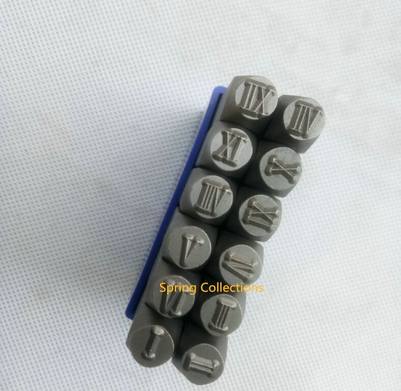 4/5/6/8Mm Romeinse Letters I-XII Set Kit Tool Sterven Punch Stempel Stempelen Case Lederen craft 12 Stks/partij Handgereedschap