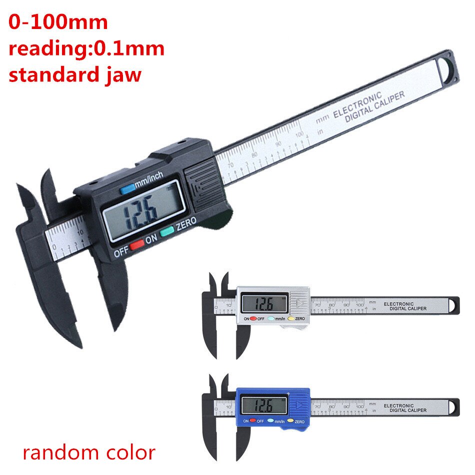 300mm 200 Electronic Digital Caliper LCD Plastic Vernier Caliper Long Jaw Micrometer Inner Outer Diameter Gauge Measuring Tools: 100mm normal