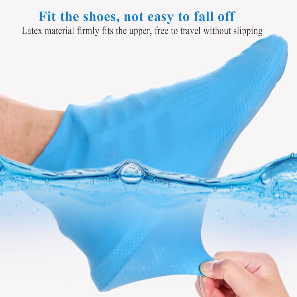 Wiederverwendbare Latex Wasserdicht Regen Schuhe Abdeckungen Unterhose-beständig Gummi Verdicken Regen Stiefel Überschuhe Anti-Unterhose Stiefel Schutz Abdeckungen